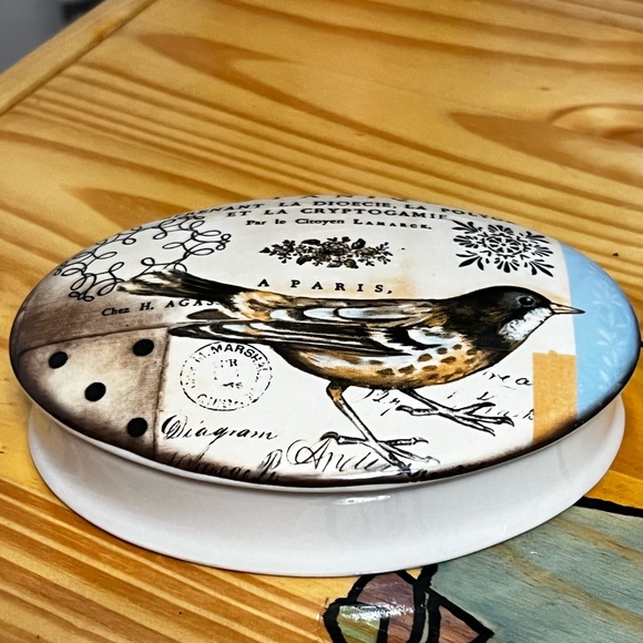 Kimberly Poloson Ceramic Bird Theme Trinket Box/Dish & Lid - Picture 7 of 12